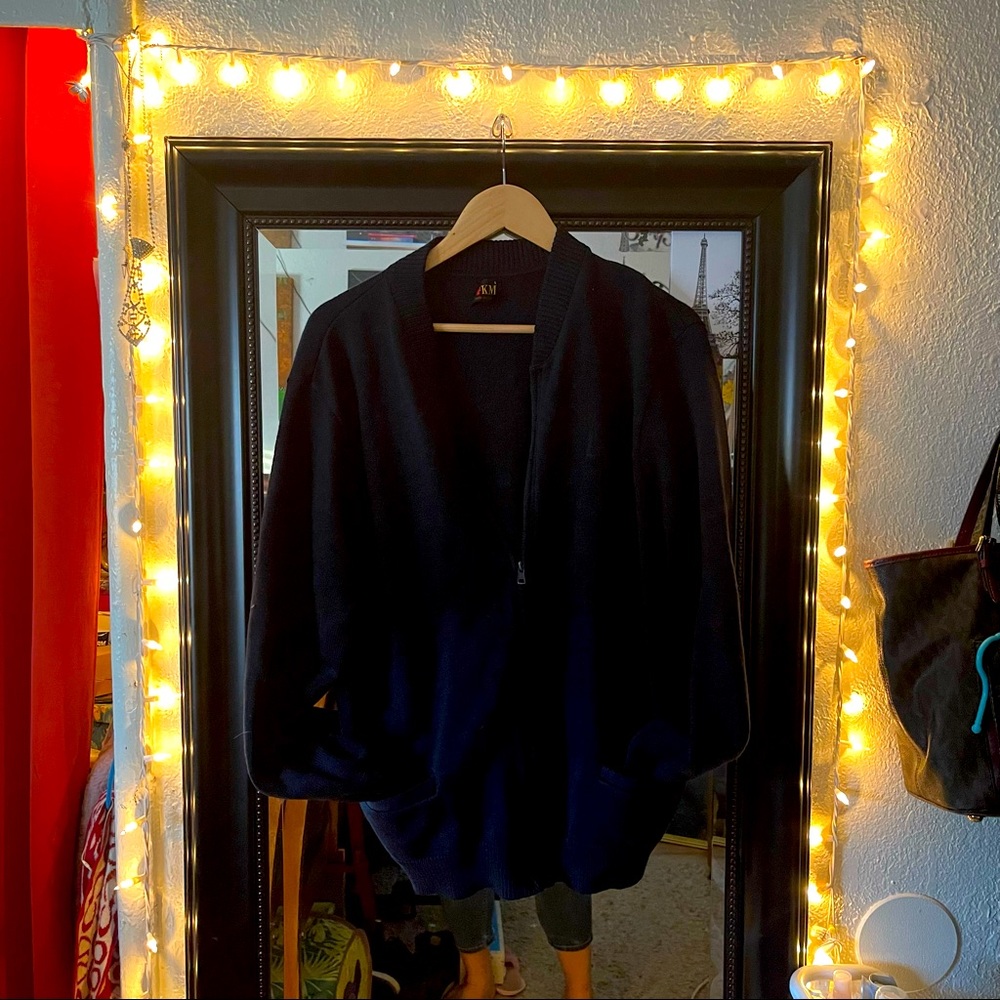 Blue Zip Cardigan